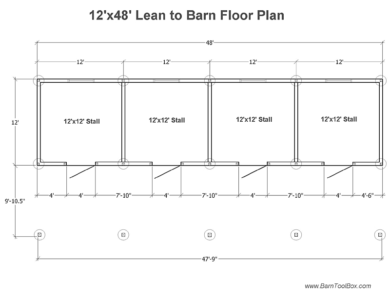 Pole Lean to Shed Plans
