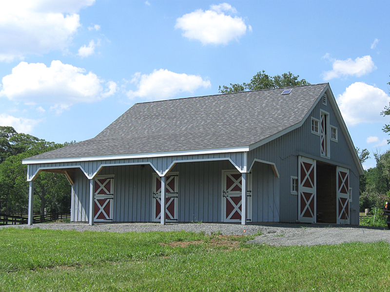 Pole Barns with Lean to Horse