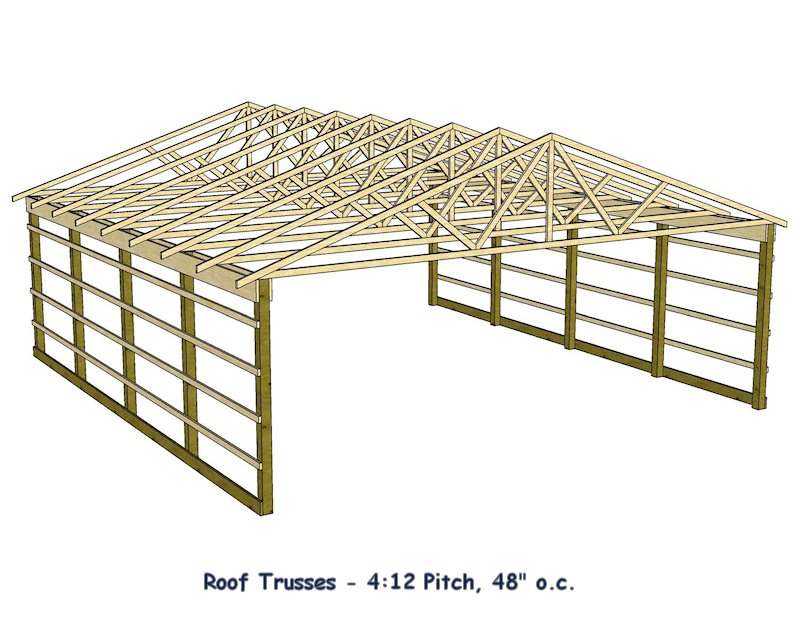 How to Build Barn Roof with Rafters or Trusses