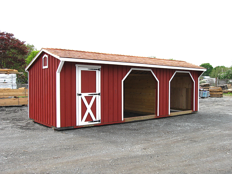 10'x28' Run In Shed - Painted Red