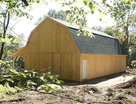 Gambrel Style Wooden Barn