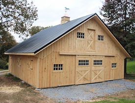 Horse Barn Stable with 24 inch Overhangs