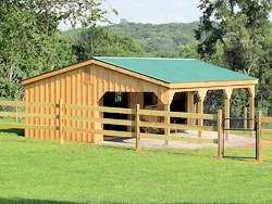10'x32' Horse Barn with Overhang