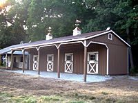 12'x48' barn with 10' overhang